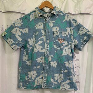Disney Parks Shirt Mens S Princess and the Frog Denim Floral Color Me Courtney